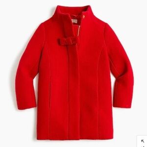 J Crew Crewcuts Red Girls Wool Blend Bow Coat